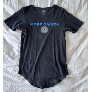 Bmfit Mens Black More Gainz Graphic T Shirt Gym Workout Fitness Casual Tee